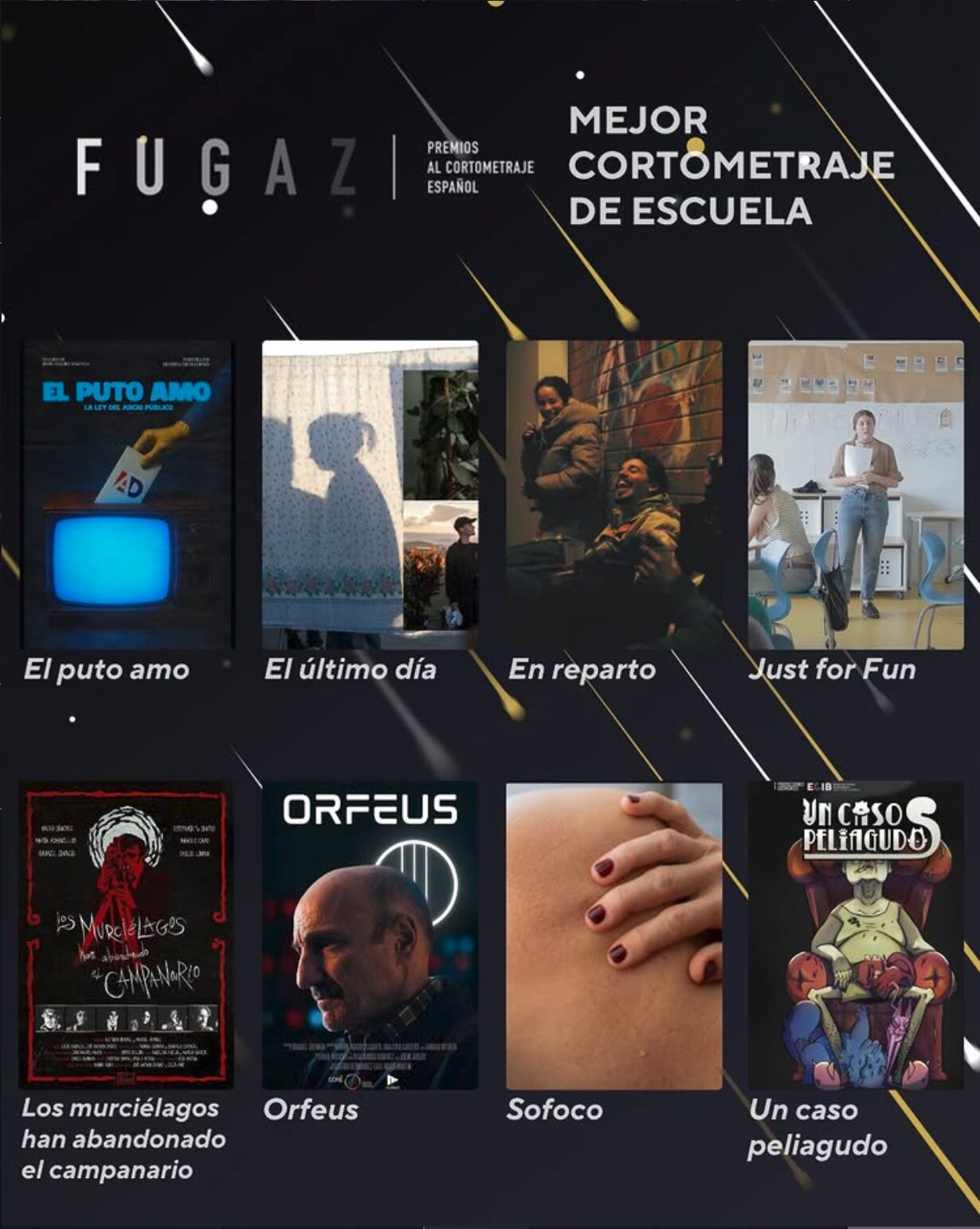 Cartel Premios Fugaz Mejor Cortometraje de Escuela